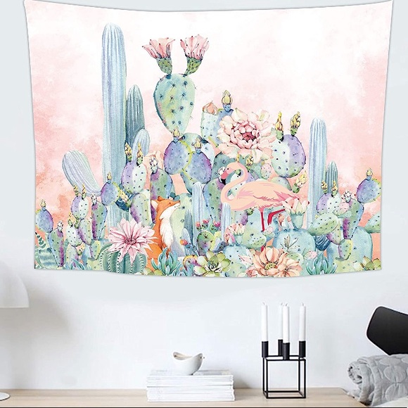 Hippie Flamingo Cactus Plant Garden Wall Decor/Art - Picture 6 of 6